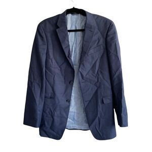 TOMMY HILFIGER wool button front blazer jacket sport coat Navy Blue 38L